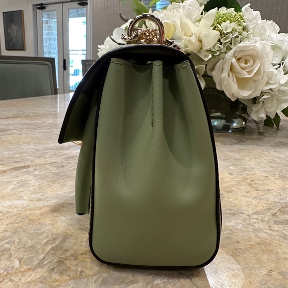Michael Kors MK Lita Medium Leather Shoulder Crossbody Bag Green - Picture 6 of 13